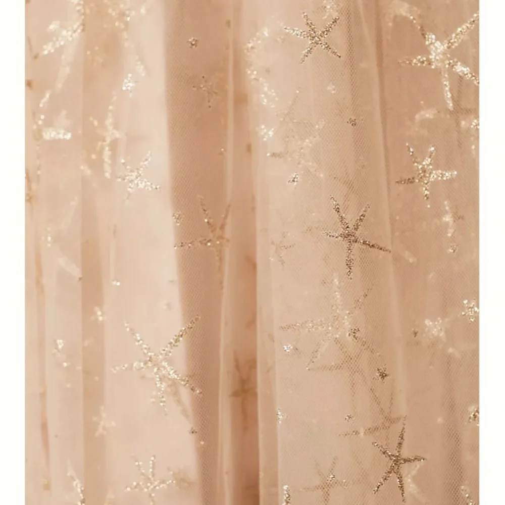 BHLDN Joanna August Rila Ball Gown Tulle Midi Star in Gold Cream Size 2 - Picture 5 of 8